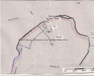 Topo of Mule Shoe showing lines and McCoull Lane